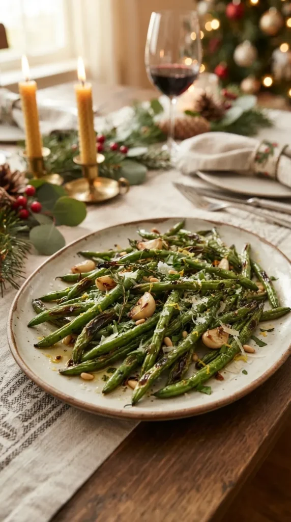 Garlic Herb Roasted Green Beans