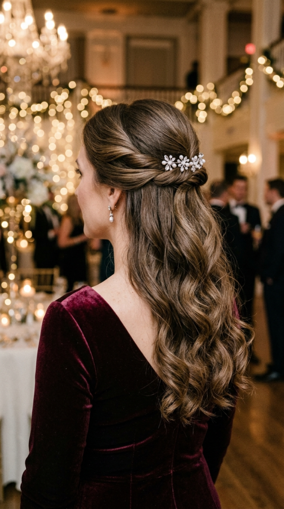 Twisted Half-Up with Crystal Pins