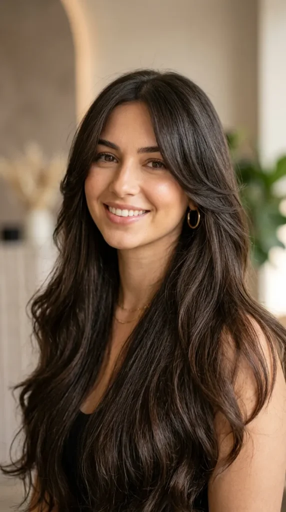 Long Face-Framing Layers on Long Hair