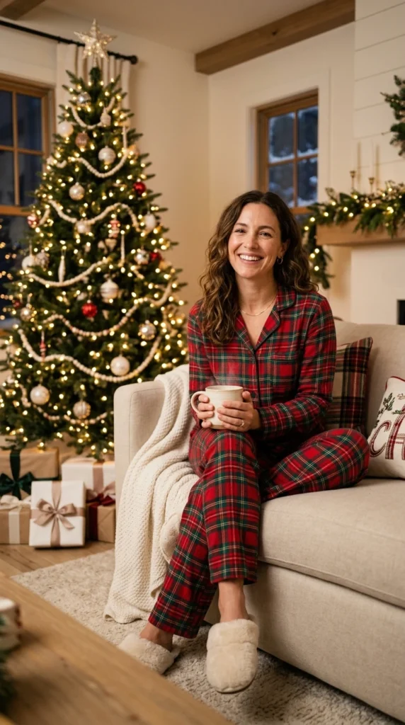 Plaid Pajama Set for a Cozy Night In