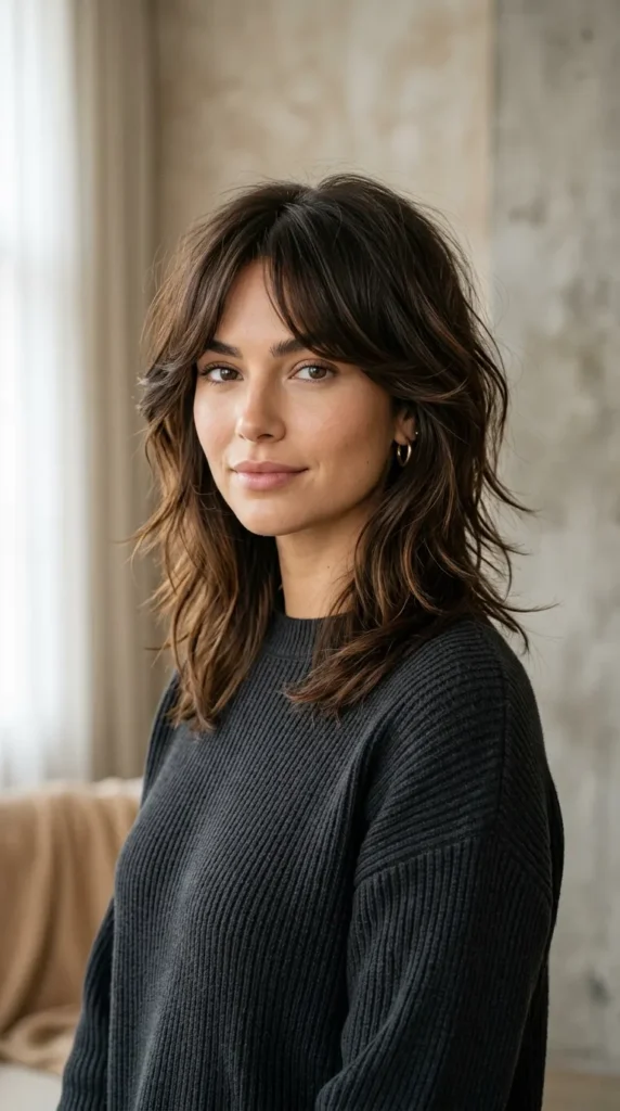 Wolf Cut with Curtain Bangs