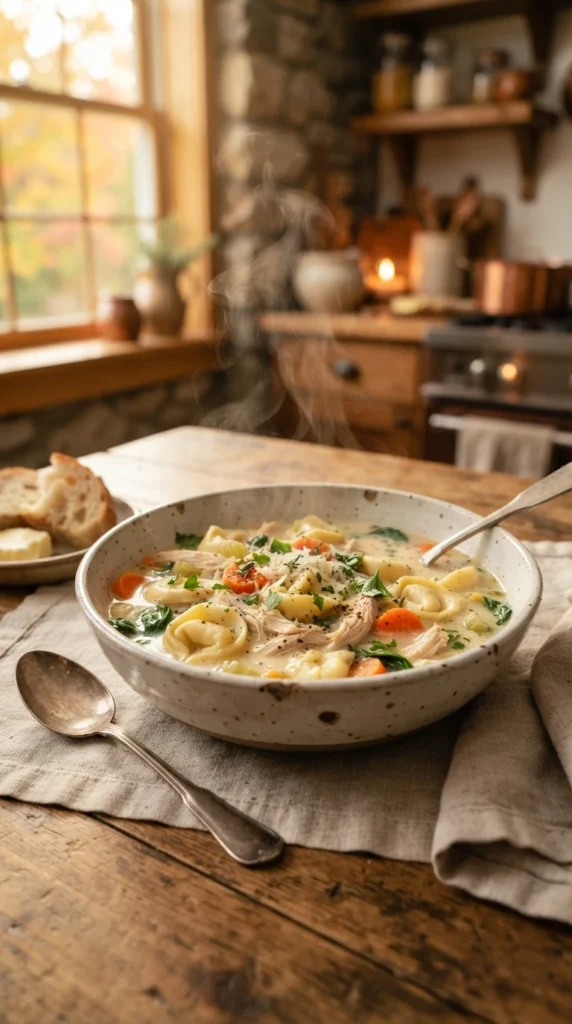 Creamy Chicken Tortellini Soup