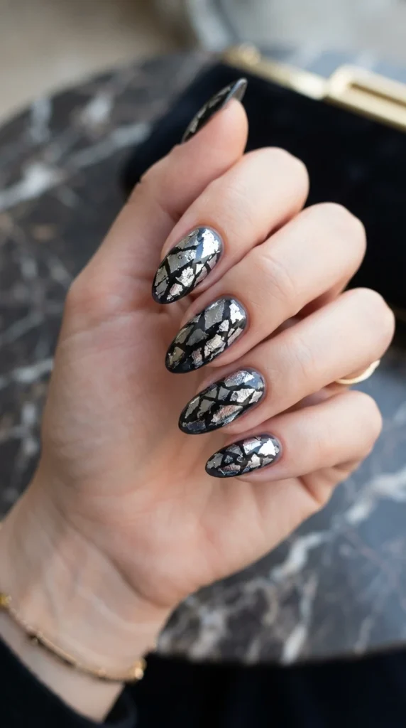Gothic Foil Cracked Glass Nails