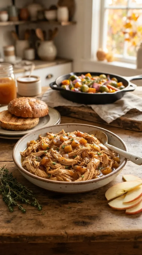 Slow Cooker Apple Cider Pulled Chicken