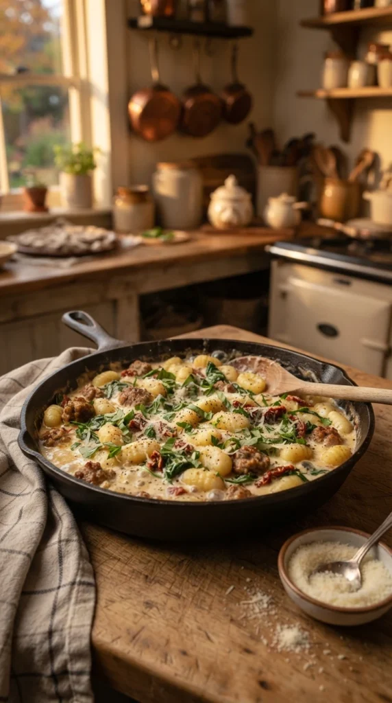  Creamy Sausage and Gnocchi Skillet