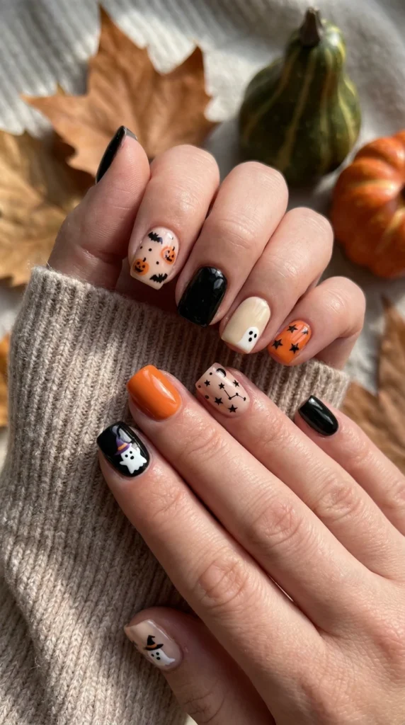  Cute Halloween Mix-and-Match Nails