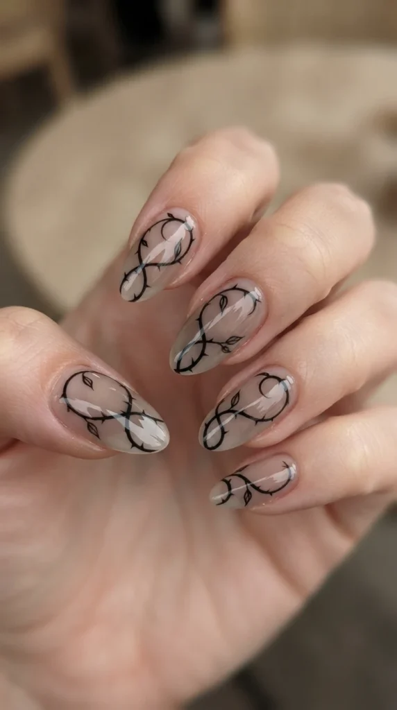 Gothic Thorn Vine Nails
