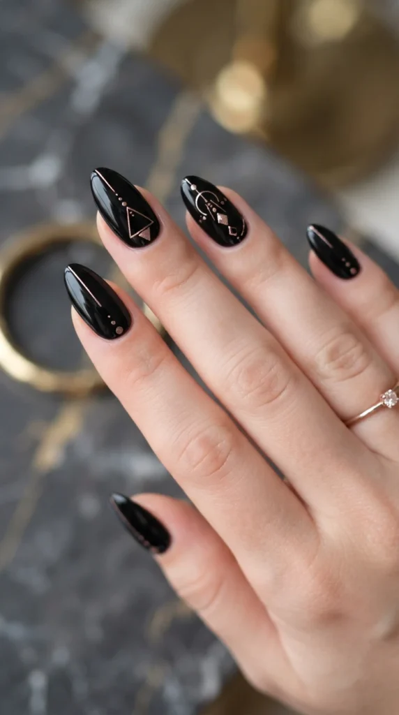 Blackened Rose Gold Nails