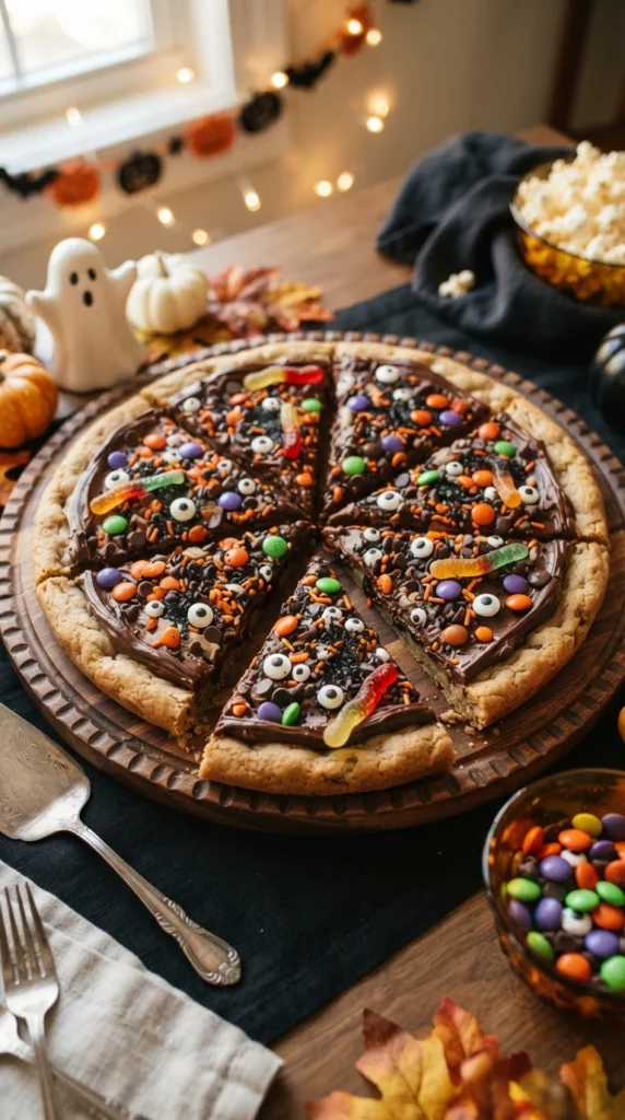 Halloween Candy Cookie Pizza