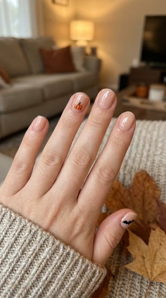  Simple Halloween Accent Nails