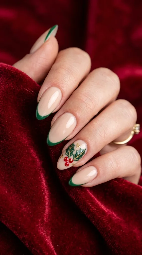 Classic Holly Berry Accent Nail