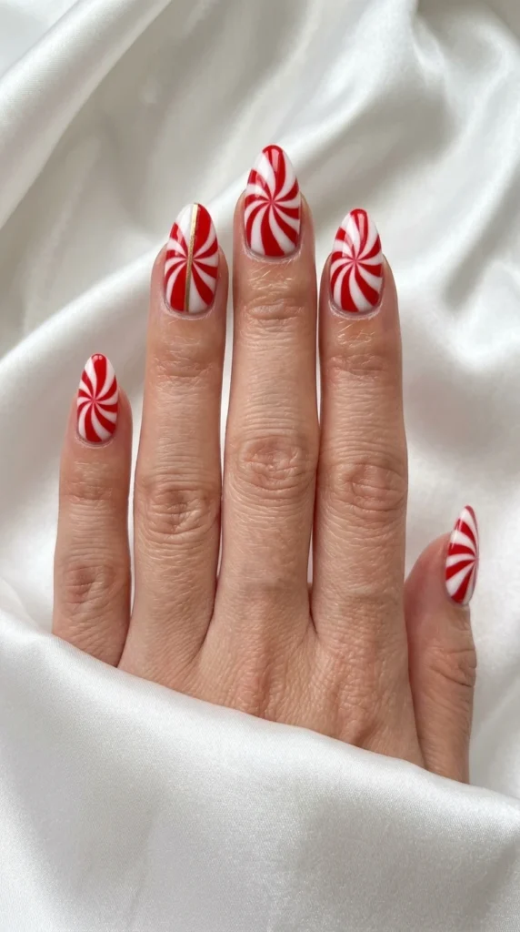 Peppermint Swirl Nails