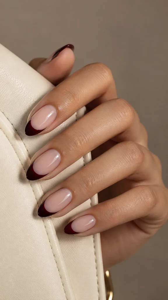 Cherry Mocha French Tips