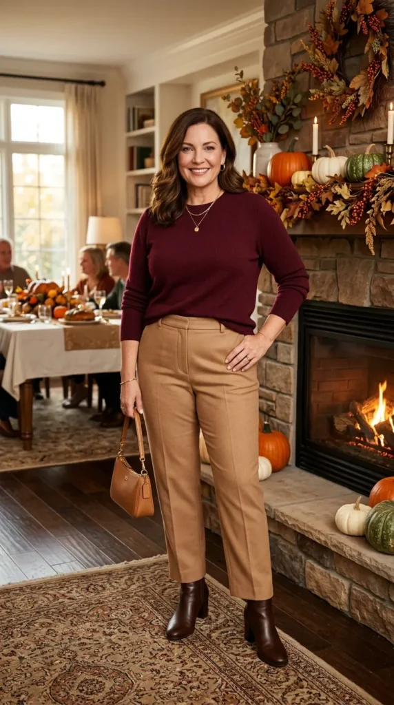 Burgundy Cashmere-Feel Sweater