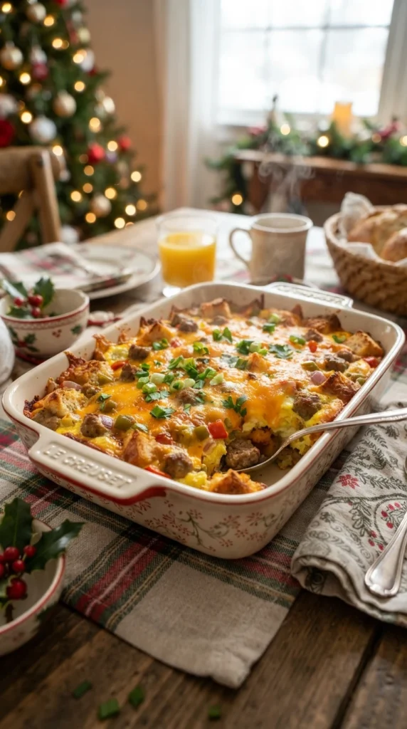 Cheesy Christmas Breakfast Casserole