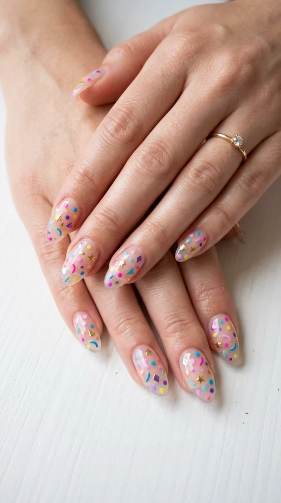 Confetti Party Nails