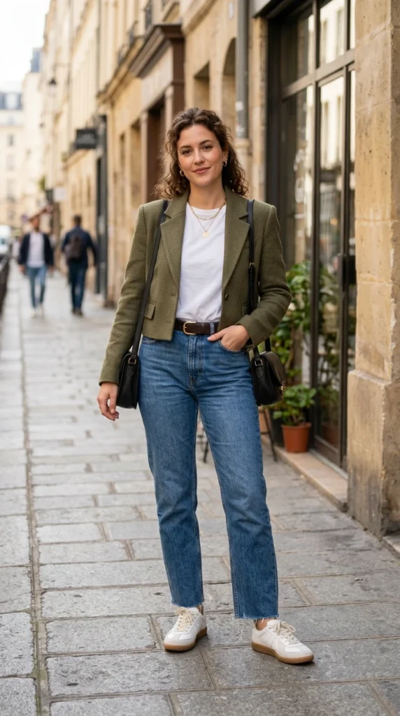 Cropped Blazer and High-Waisted Jeans