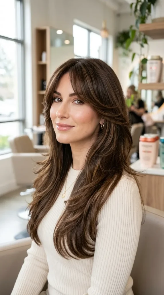 Curtain Bangs with a Butterfly Cut