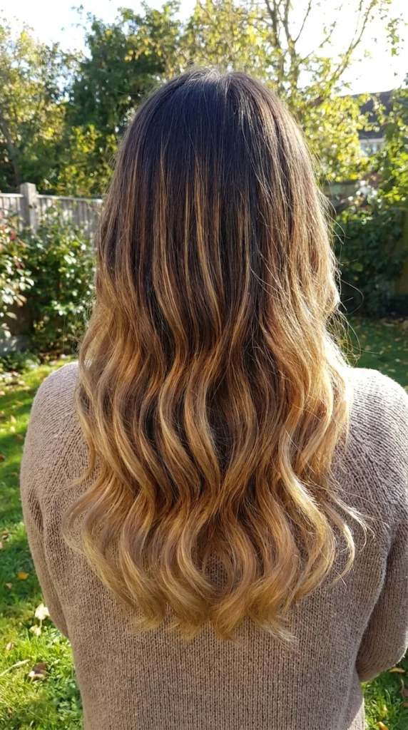 Honey Blonde Ends with Brunette Roots