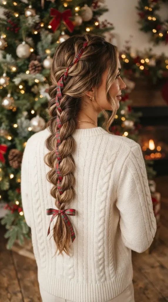Plaid Ribbon Braid Wrap