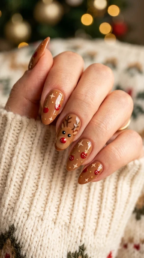 Reindeer Face Nails