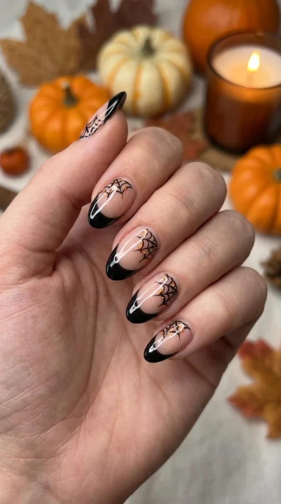 Spooky French Tip Halloween Nails
