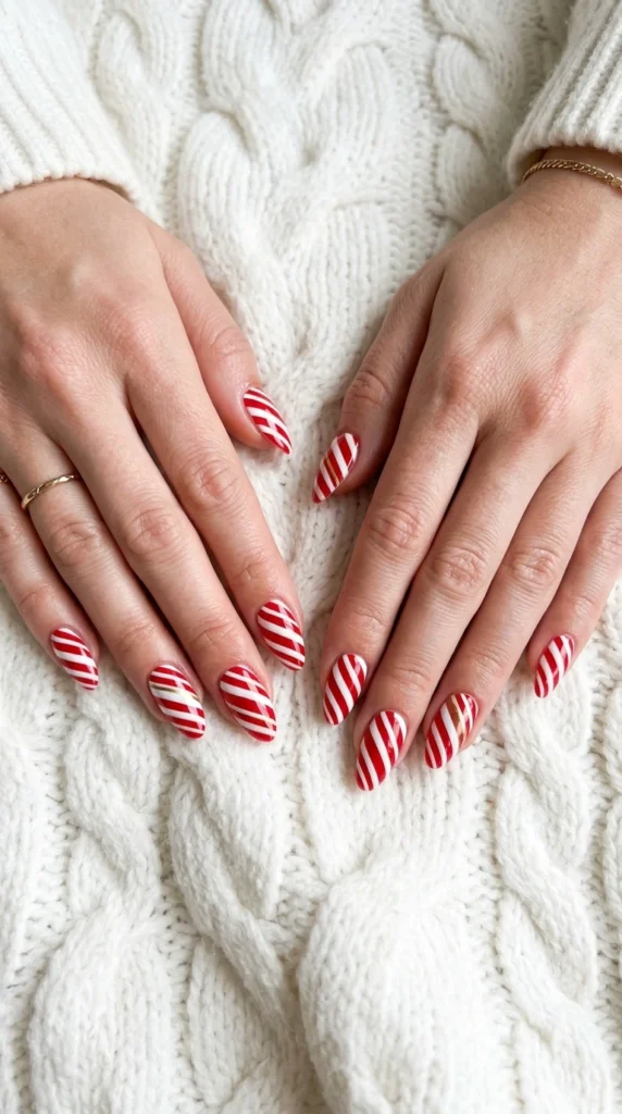 Candy Cane Stripe Nails