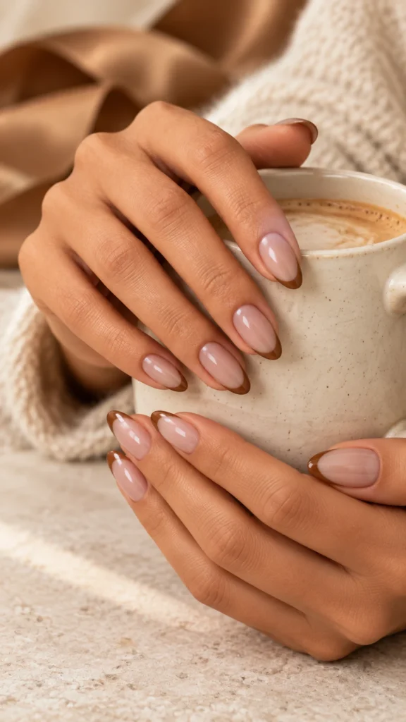 Caramel Brown French Tips