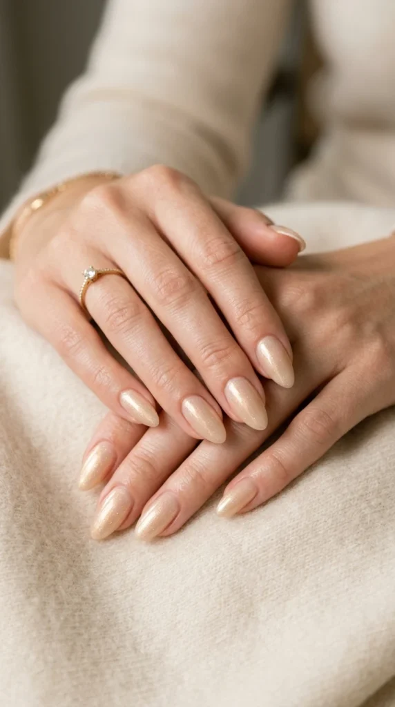 Champagne Shimmer Nails