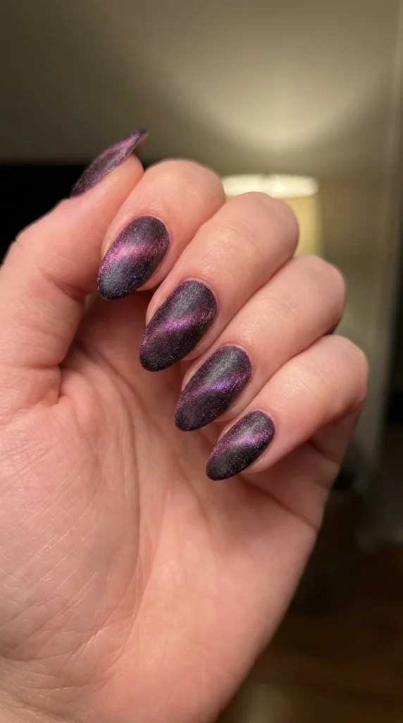 Deep Purple Velvet Nails