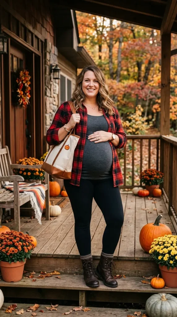 Flannel Shirt Over a Belly-Support Tank