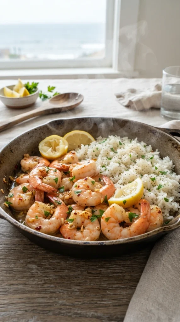  Lemon Garlic Shrimp and Rice
