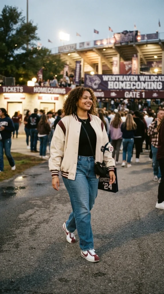  Oversized Letterman-Style Jacket