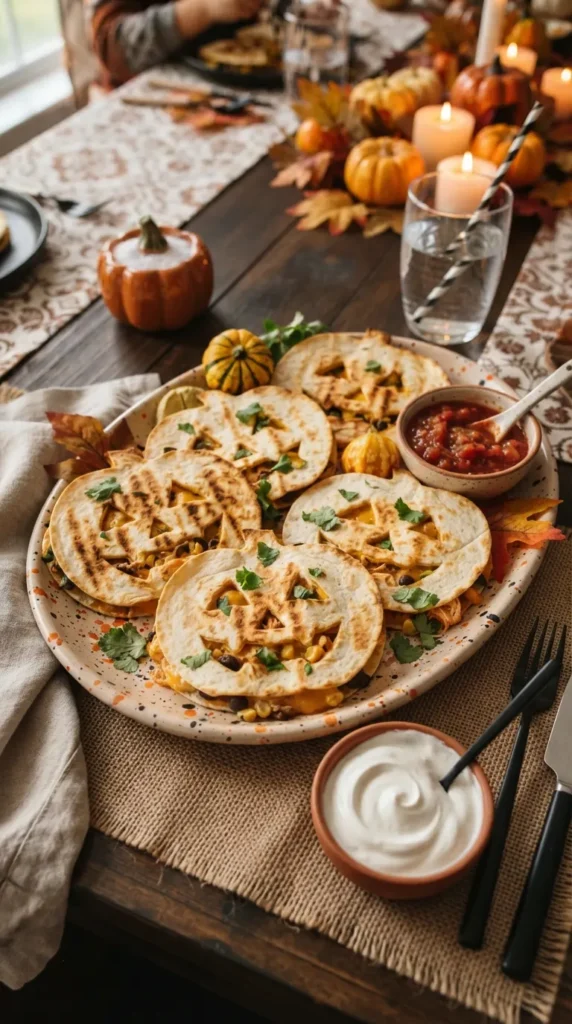 Pumpkin-Shaped Quesadillas