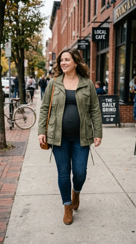 Utility Jacket with Adjustable Waist Ties