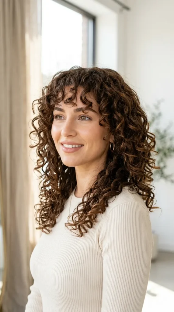 Curtain Bangs on Curly Hair