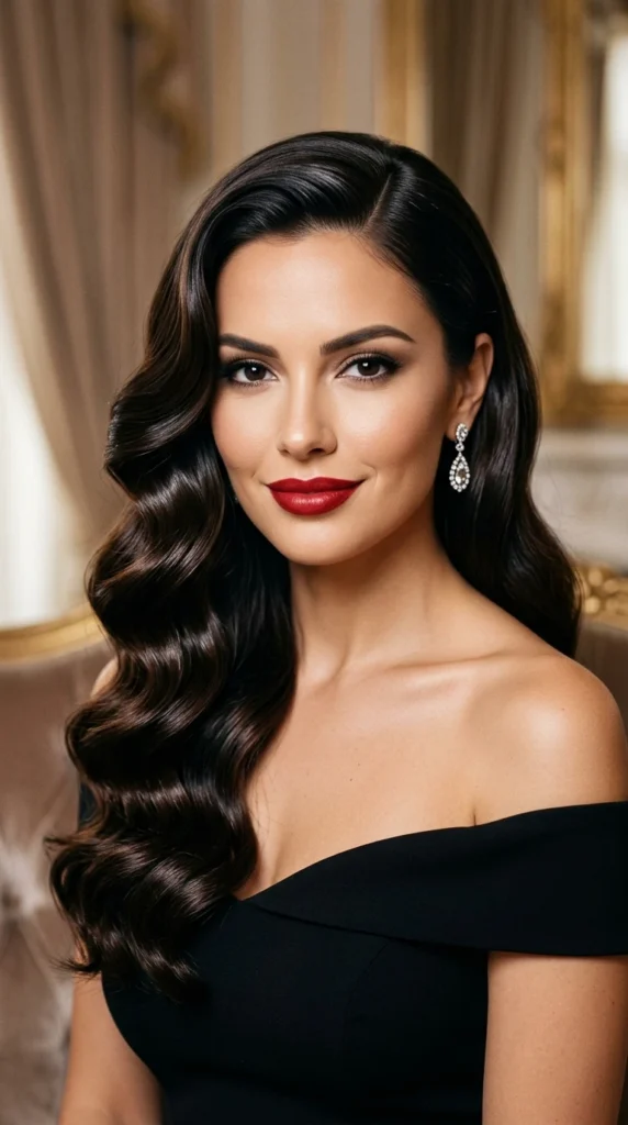 Deep Side Part with Old Hollywood Waves