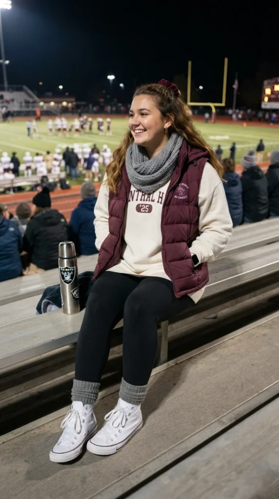 Fleece-Lined Leggings and a Puffer Vest