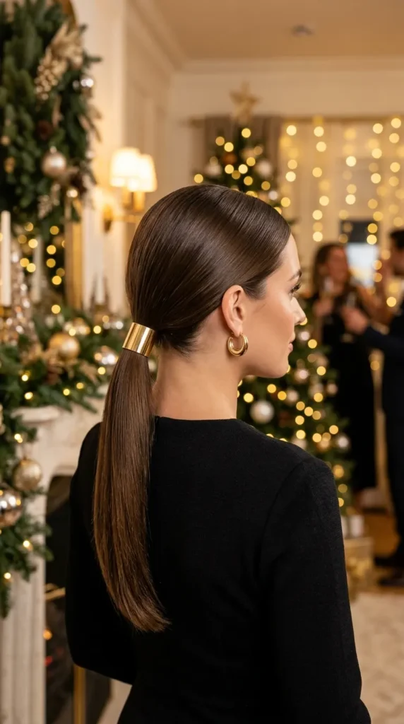 Gold Cuff on a Sleek Ponytail