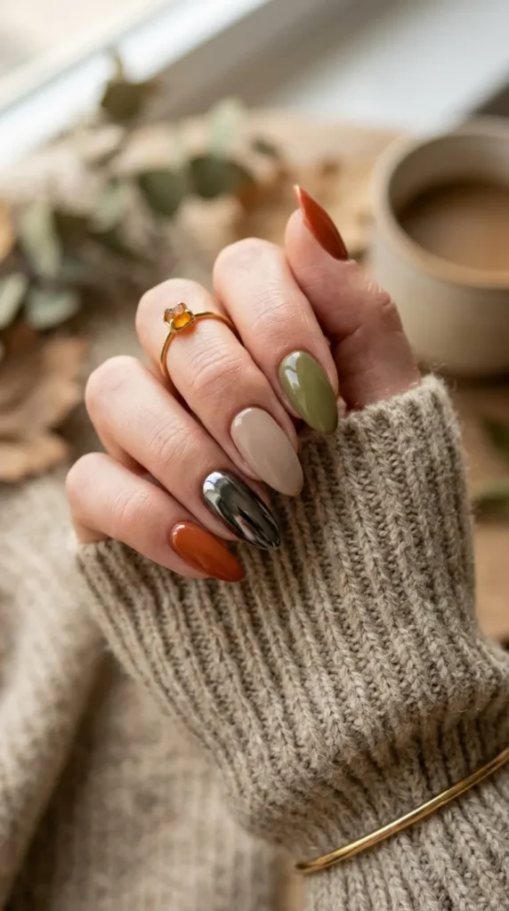  Gunmetal Chrome Accent Nail