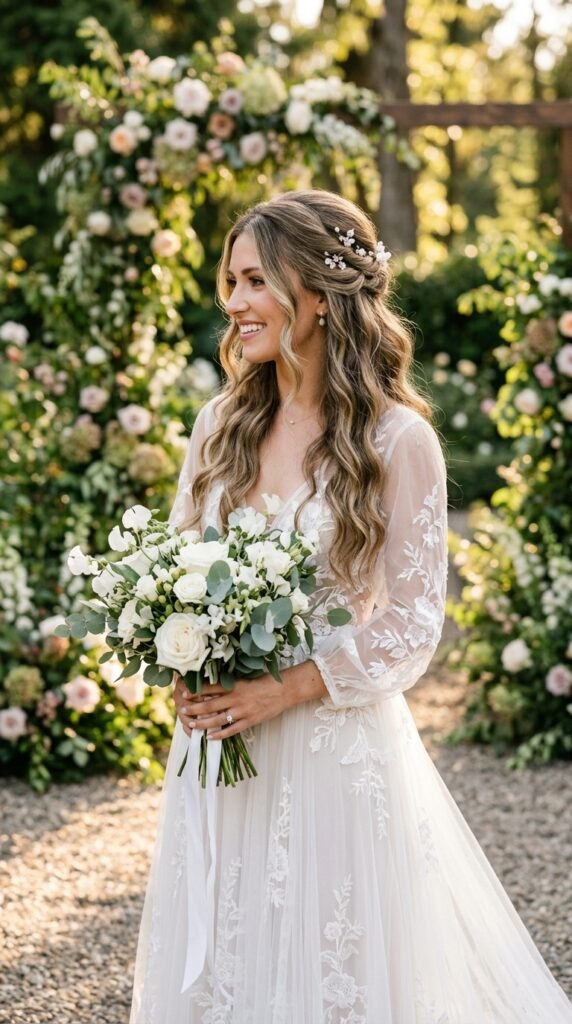 Half-Up, Half-Down with Florals