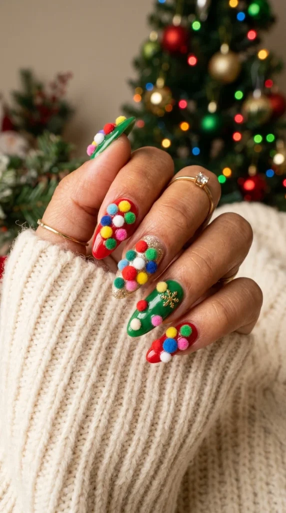 Pom-Pom Textured Nails