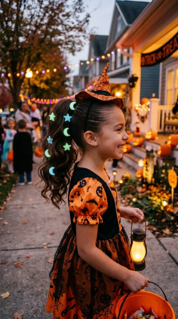 Ponytail with Glow-in-the-Dark Accessories