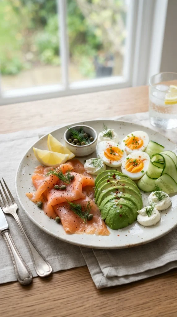 Smoked Salmon Avocado Breakfast Plate