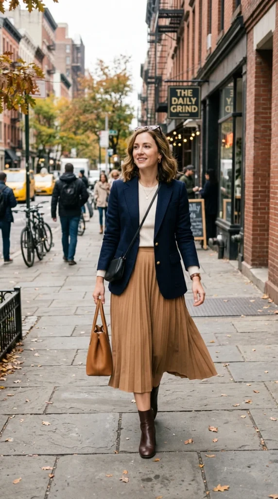 Blazer and Midi Skirt