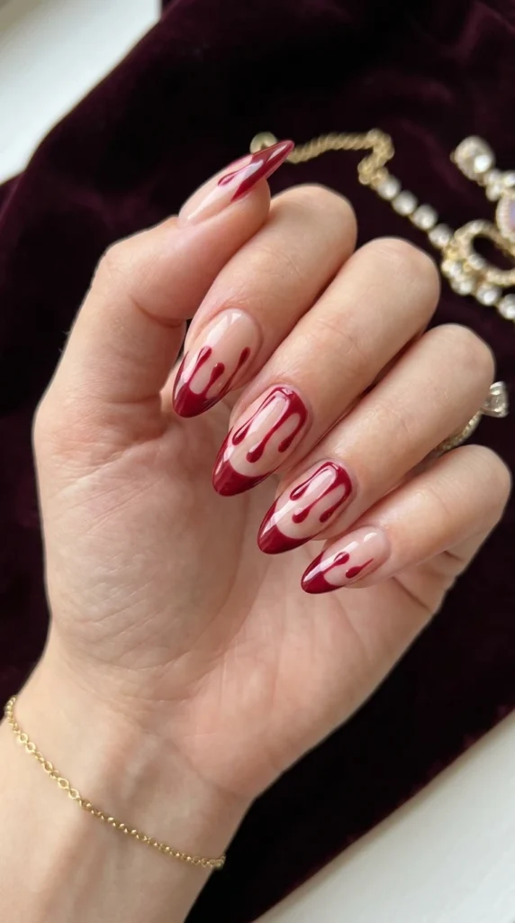Blood Drip French Tip