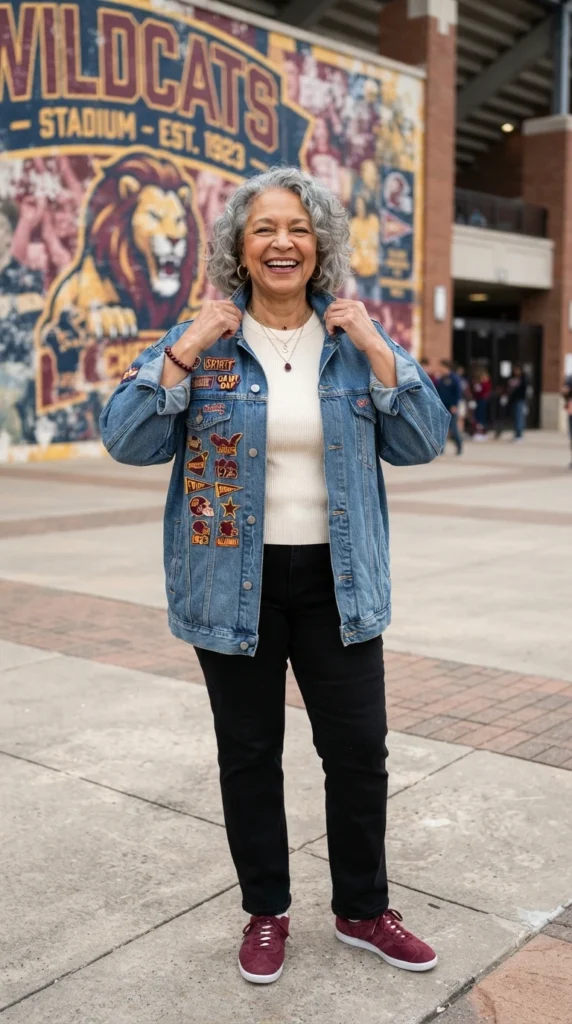 Denim Jacket with Team Pins