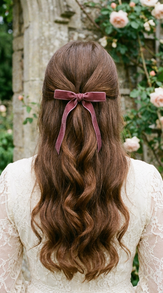 Half-Up with a Bow or Ribbon
