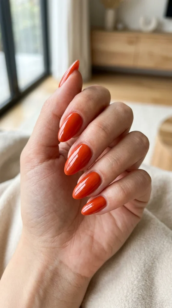 Persimmon Orange-Red Nails