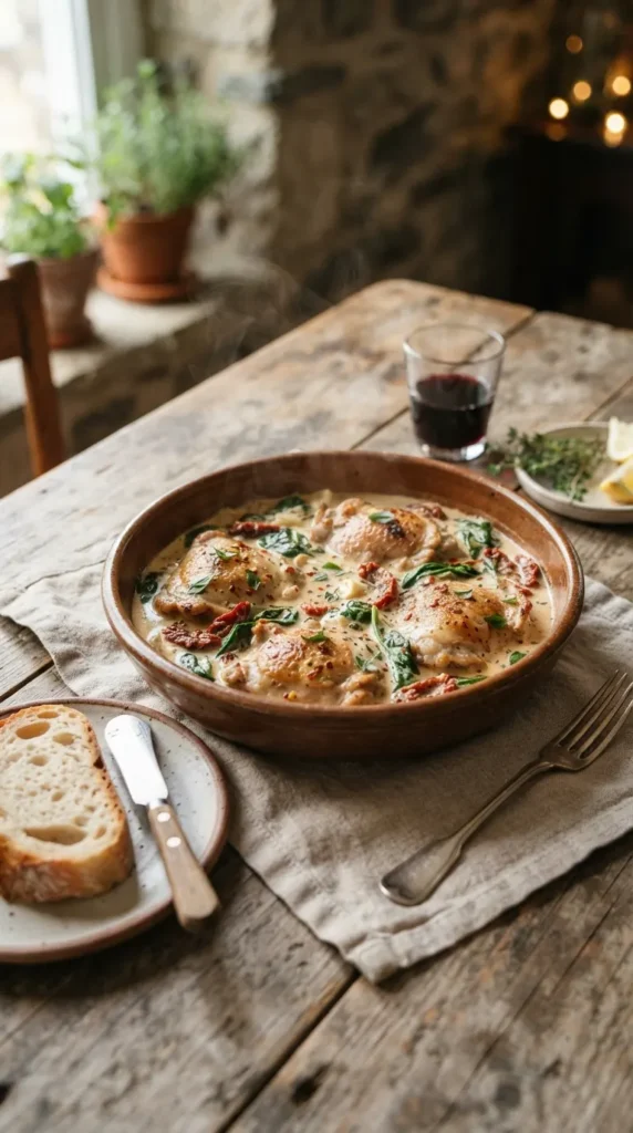 Slow Cooker Creamy Tuscan Chicken